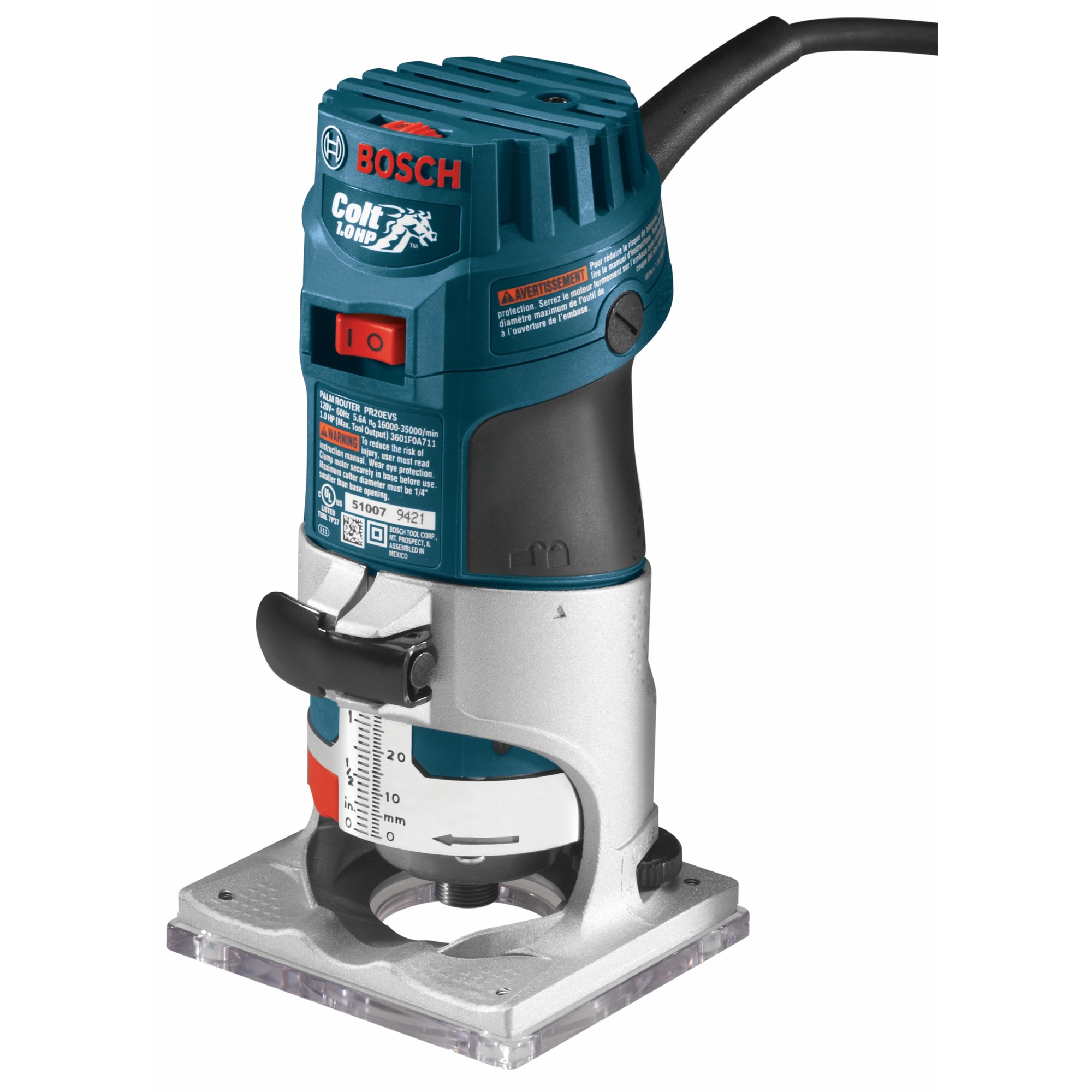 Bosch Colt Electronic Variable-Speed Palm Router, Model# PR20EVS